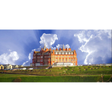  Vászon festmény, MEDIA, Narancssárga kastély, 105 x 70 cm grafika, keretezett kép