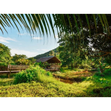  Vászon festmény, MÉDIA, Rejtélyes pavilon, 105 x 70 cm grafika, keretezett kép