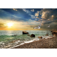  Vászon festmény, MÉDIA, Repülés naplementében, 105 x 70 cm grafika, keretezett kép