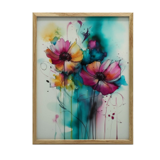  VÁSZON FESTMÉNY MEZŐI VARÁZS VIRÁGOK TERMÉSZET KERET NÉLKÜL 70x100 CM grafika, keretezett kép