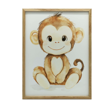 VÁSZON FESTMÉNY MOSOLYOGÓ MAJOM KERET NÉLKÜL PREMIUM VÁSZON 70x100 CM grafika, keretezett kép