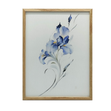 VÁSZON KÉP 40x50 CM KERETES FALI KÉK ÍRISZHEZ grafika, keretezett kép