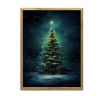  VÁSZON KÉP FALI KARÁCSONYFÁHOZ AZ ÉJSZAKAI RAJTÁSBAN 50x70 CM KERET NÉLKÜL