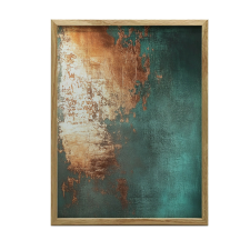 VÁSZON KÉP FALRA RÉZ AKCENTUS TÖRKIZ FEKETE KERET 70x100 CM grafika, keretezett kép
