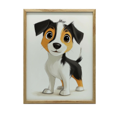 VÁSZON KÉP JACK RUSSELL KUTYÁVAL KERET NÉLKÜL PREMIUM VÁSZON 50x70 grafika, keretezett kép