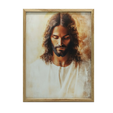 VÁSZON KÉP JÉZUS FALHOZ A SZÍV BÉKÉBEN 70x100 CM KERETTEL grafika, keretezett kép