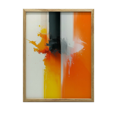 VÁSZON KÉP NARANCS EXPRESSION FALHOZ 70x100 CM ARANY KERET grafika, keretezett kép