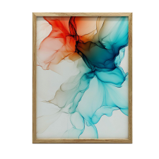 VÁSZON KÉP VÖRÖS ÉS TÖRKIZK ABSTRAKT FALHOZ 50x70 CM grafika, keretezett kép
