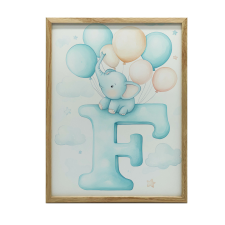 VÁSZONFESTÉS ELEFÁNT F BETŰRE 30x40 CM KERET NÉLKÜL VÁSZON grafika, keretezett kép