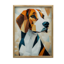 VÁSZONFESTÉS FALGEOMETRIAI KUTYÁHOZ KERET NÉLKÜL 50x70 CM grafika, keretezett kép