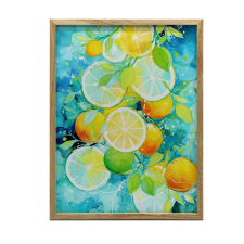 VÁSZONFESTÉS FRISSÍTŐ CITRUS KONYHA KERET NÉLKÜL 30x40 CM grafika, keretezett kép
