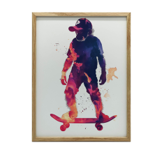  VÁSZONFESTÉS MAJOM Gördeszkán 70X100 CM PREMIUM VÁSZON grafika, keretezett kép