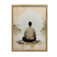 VÁSZONFESTÉS MEDITÁLÓ FÉRFI KERET NÉLKÜL 50x70 CM VÁSZON grafika, keretezett kép