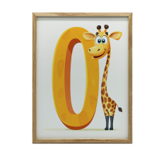 VÁSZONFESTÉS MOSOLYOGÓ ZSIRÁF KERET NÉLKÜL PREMIUM VÁSZON 70x100 CM grafika, keretezett kép