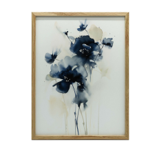  VÁSZONFESTÉS SÖTÉTKÉK VIRÁGOK KERET NÉLKÜL 70x100 CM PREMIUM grafika, keretezett kép