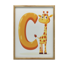 VÁSZONFESTÉS ZSIRÁF C BETŰVEL 70x100 CM KERET NÉLKÜL VÁSZON grafika, keretezett kép