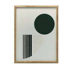 VÁSZONFESTMÉNY ABSZTRAKT ZÖLD KÖR 30X40 CM grafika, keretezett kép
