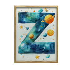  VÁSZONFESTMÉNY GALAXY LETTER Z KERET NÉLKÜL PREMIUM VÁSZON 50X70 CM grafika, keretezett kép