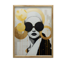 VÁSZONFESTŐ NŐ FEKETE SZEMVEVEGES KERET NÉLKÜL 70x100 CM grafika, keretezett kép