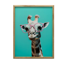  VÁSZONFESTŐ ZSIRÁF RÓZSASZÍN SZEMVEVEL KERET NÉLKÜL 50x70 CM grafika, keretezett kép