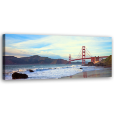  Vászonkép, Golden Gate híd - 90x30 cm tapéta, díszléc és más dekoráció