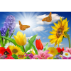  Vászonkép, MÉDIA, Pillangók és sokszínű virágok, 105 x 70 cm