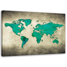  Vászonkép, Zöld világtérkép - 100x70 cm tapéta, díszléc és más dekoráció