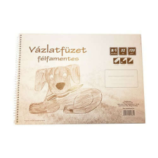  Vázlatfüzet spirálos B/5 32 lapos félfamentes fekvő füzet