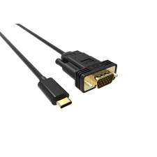 VCOM CU421C USB-C - VGA kábel 1.8m - Fekete kábel és adapter