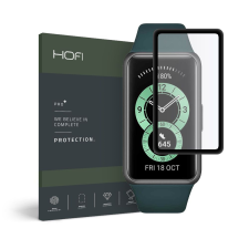  Védőfólia - Huawei Band 6 okosóra fólia - kijelzővédő fólia, fekete kerettel okosóra kellék
