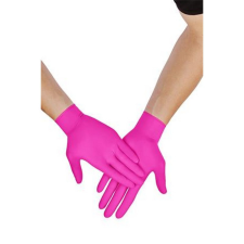 Védőkesztyű, egyszer használatos, nitril, XL méret, 100 db, púder nélküli, magenta védőkesztyű