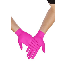 . Védőkesztyű, egyszer használatos, nitril, xs méret, 100 db, púder nélküli, magenta rd30300001