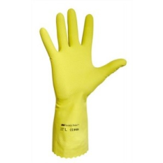  Védőkesztyű, latex, 7-es méret, sárga