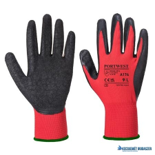 . Védőkesztyű, latex, L méret "Flex Grip", piros-fekete védőkesztyű