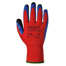. Védőkesztyű, latex, M méret Duo-Flex, piros-kék (MED211) védőkesztyű