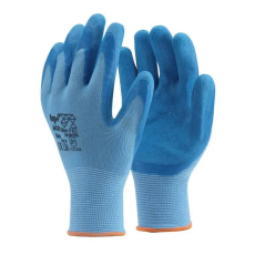  Védőkesztyű latex mártott poliészter csúszásmentes TOP JACK, kék, L