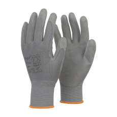  Védőkesztyű PU mártott nylon gumirozott mandzsetta TOP SMOKY+, szürke, M