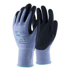  Védőkesztyű TOP RCL001 PE+spandex, habosított érdesített latex mártás, kék/fekete, 11