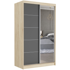  VEGA I. 120x200x60cm tolóajtós szekrény tükörrel -sonoma, antracit bútor