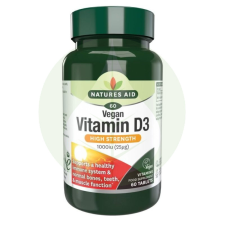  Vegan D3 1000NE vitamin tabletta - 60db - Natures Aid vitamin és táplálékkiegészítő