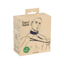 Vegan Fetish - szegecses nyakörv pórázzal (fekete) bilincs, kötöző
