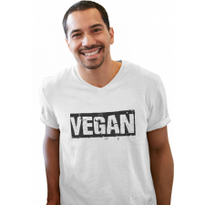  Vegan logó - Férfi V Nyakú Póló férfi póló