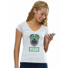  Vegan love - Női V-Nyakú Póló női póló