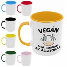 Vegán mert imádom az állatokat - Színes Bögre bögrék, csészék