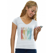  Vegán, minden élet számít - Női V-Nyakú Póló női póló