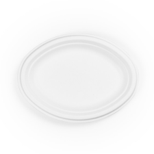 Vegware Lebomló cukornád tányér, ovális, 25 cm | 50 db/csomag papírárú, csomagoló és tárolóeszköz