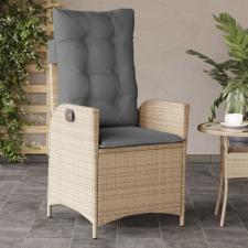  vegyes bézs polyrattan dönthető kerti szék párnákkal kerti bútor