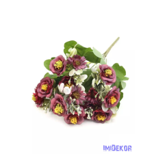  Vegyes kis csokor 32cm 335 - Bordó dekoráció