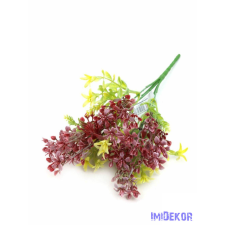  Vegyes művirágos műzöld csokor 32 cm - Bordó dekoráció