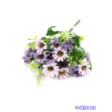  Vegyes színű margaréta csokor 28cm - Lila dekorációs kellék